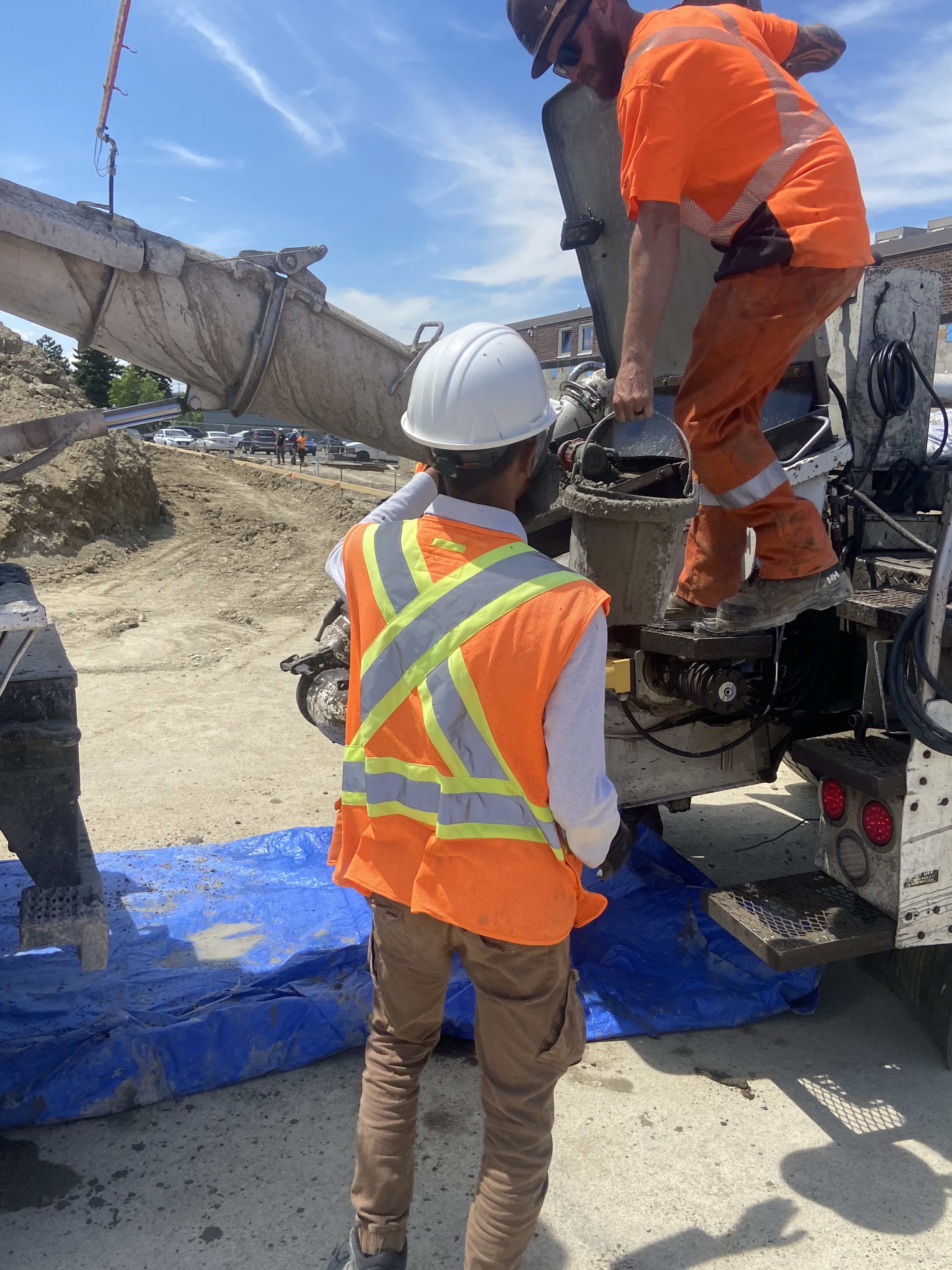 Concrete placement crew